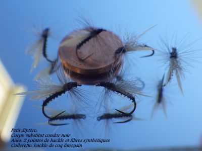 24 PARACHUTE pêche à la mouche truites /& ombres mouches 8 motifs,3 chaque par libellules